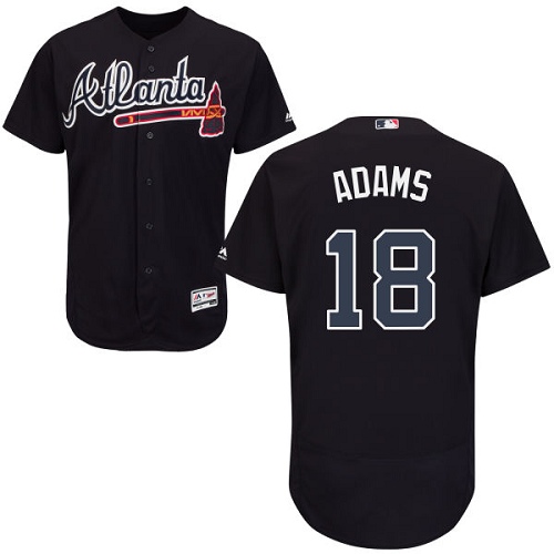 Men's Majestic Atlanta Braves #18 Matt Adams Blue Flexbase Authentic Collection MLB Jersey R6I0