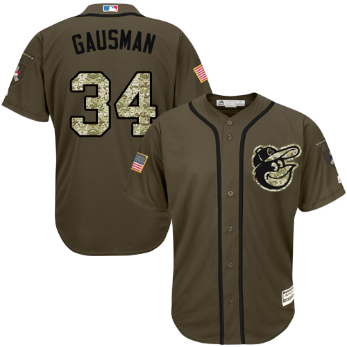 Men's Majestic Baltimore Orioles #39 Kevin Gausman Replica Green Salute to Service MLB Jersey W5Y5