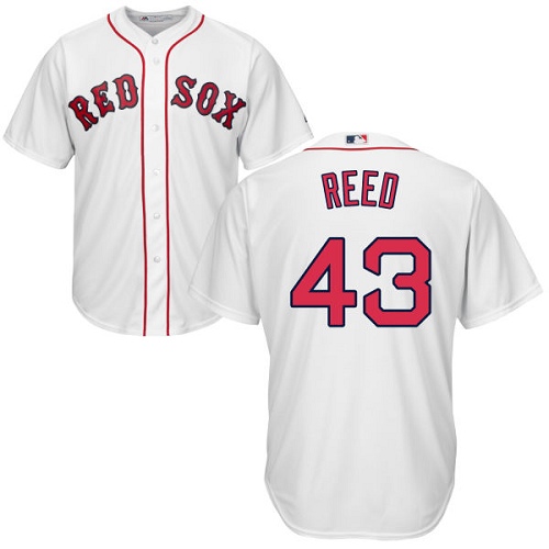 Men's Majestic Boston Red Sox #43 Addison Reed Replica White Home Cool Base MLB Jersey S7S5