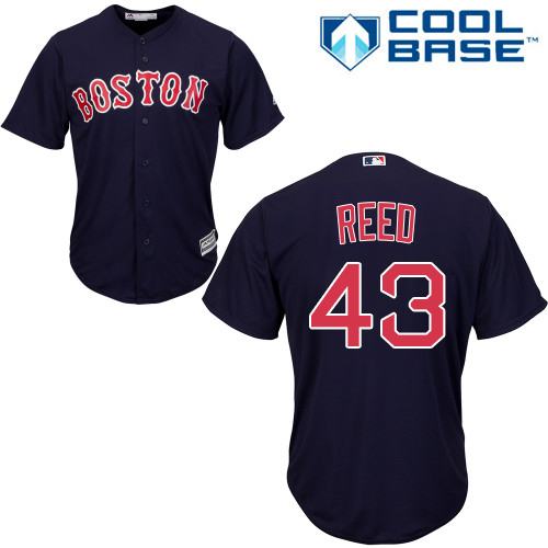 Men's Majestic Boston Red Sox #43 Addison Reed Replica Navy Blue Alternate Road Cool Base MLB Jersey X0A5