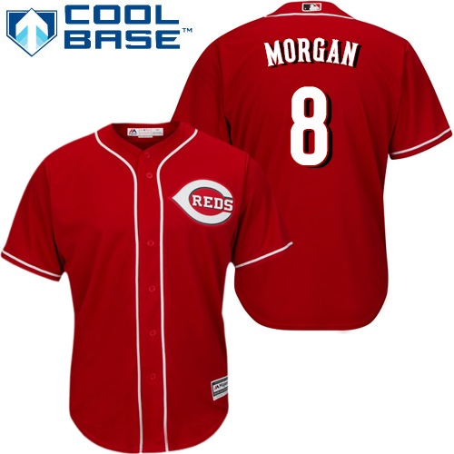 Men's Majestic Cincinnati Reds #8 Joe Morgan Replica Red Alternate Cool Base MLB Jersey G7E6