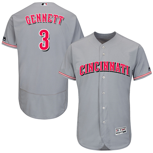 Men's Majestic Cincinnati Reds #4 Scooter Gennett Grey Flexbase Authentic Collection MLB Jersey H3T2
